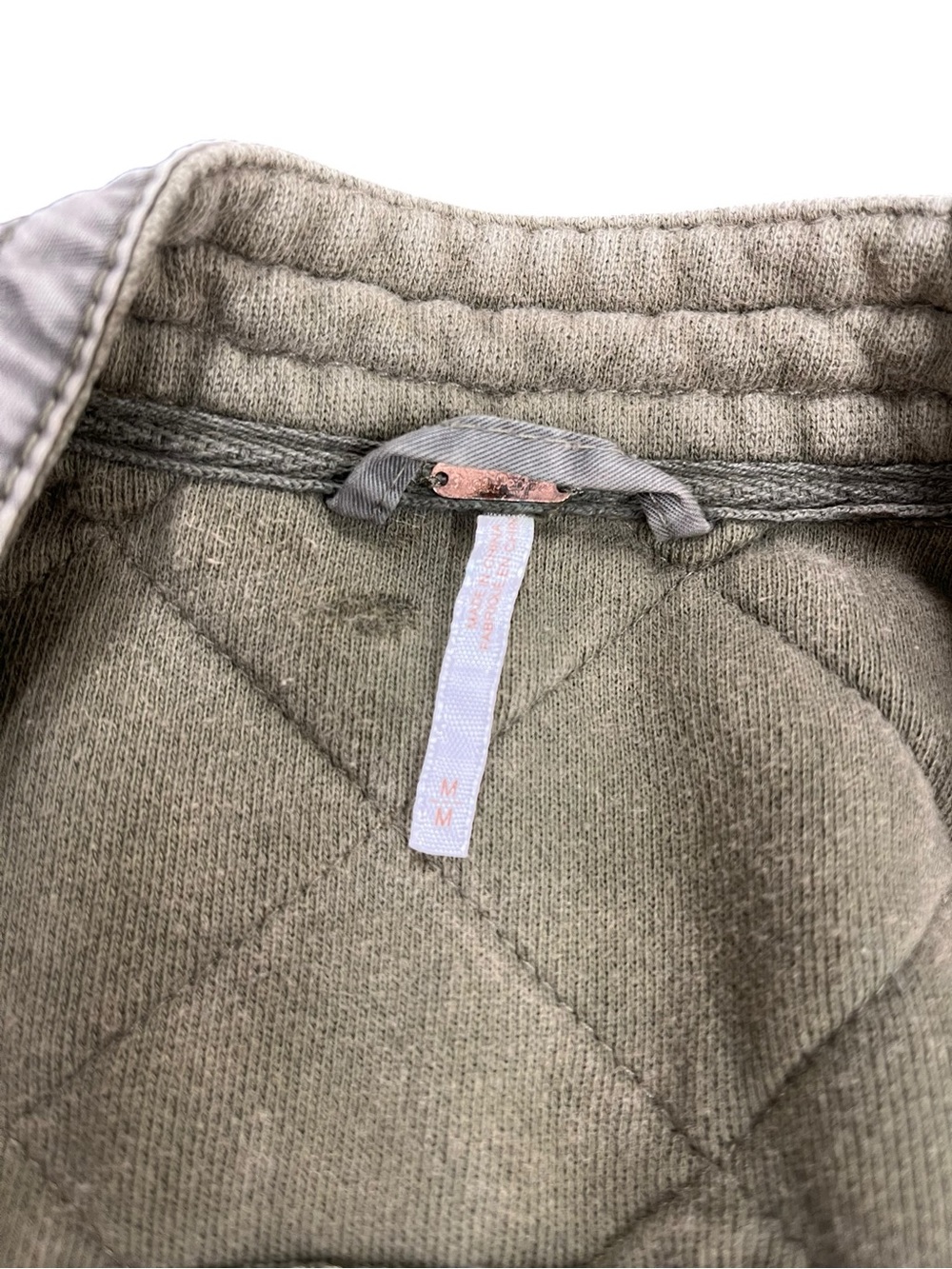 Free People Womens Size Medium Shrunken Moto Jacket Olive Moss Green - Picture 3 of 8